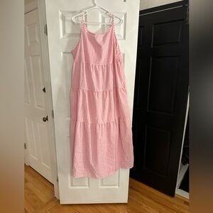 Pink and White Striped Dress